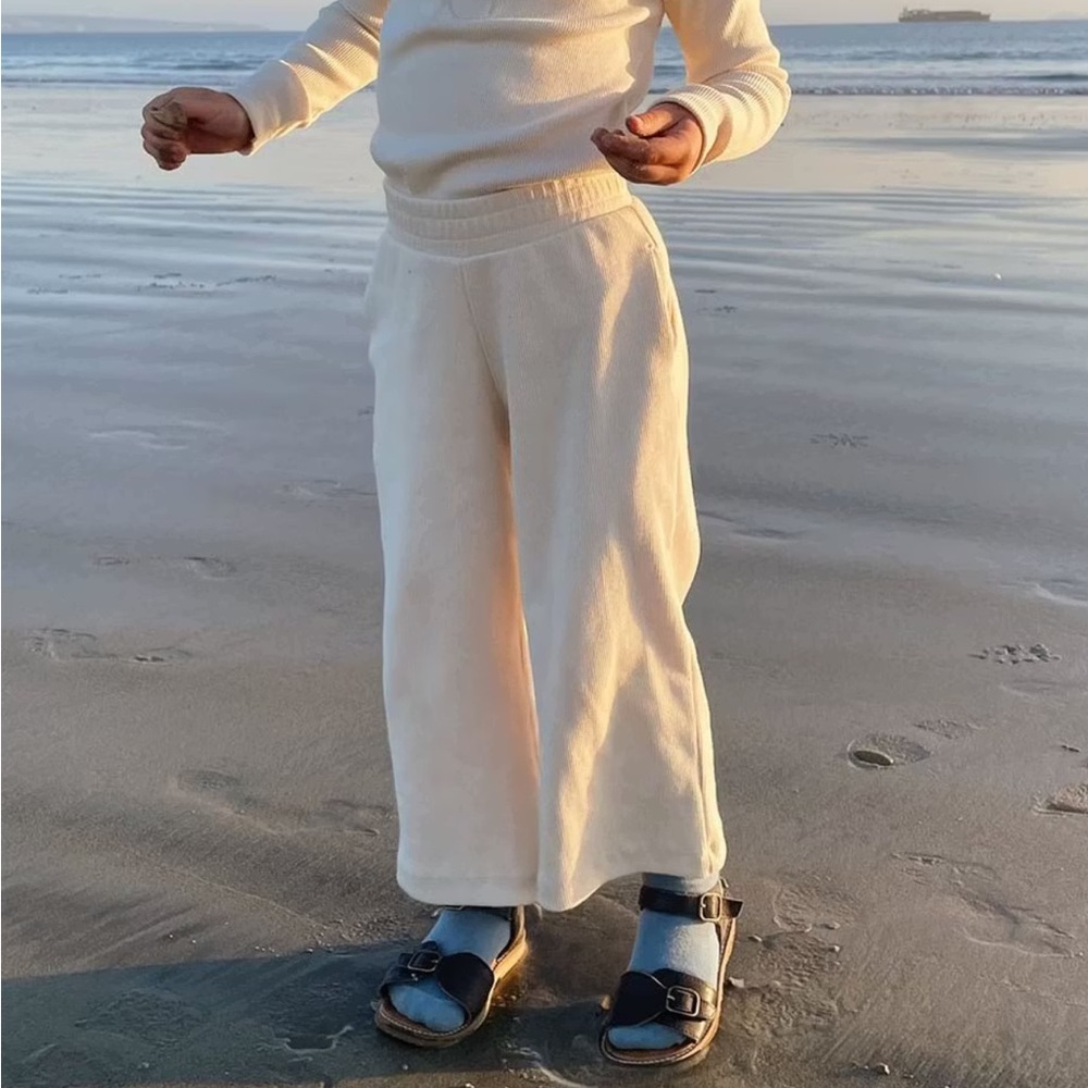 Noble Organic Rib Flare Pant - Oat Milk